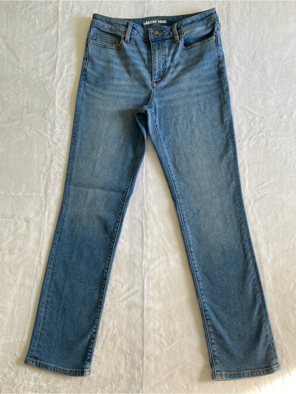 Lands' End Girls Blue Straight-Leg Jeans Size US 10
